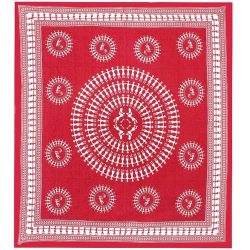 Cotton Double Bedsheet With Pillow Covers - Red