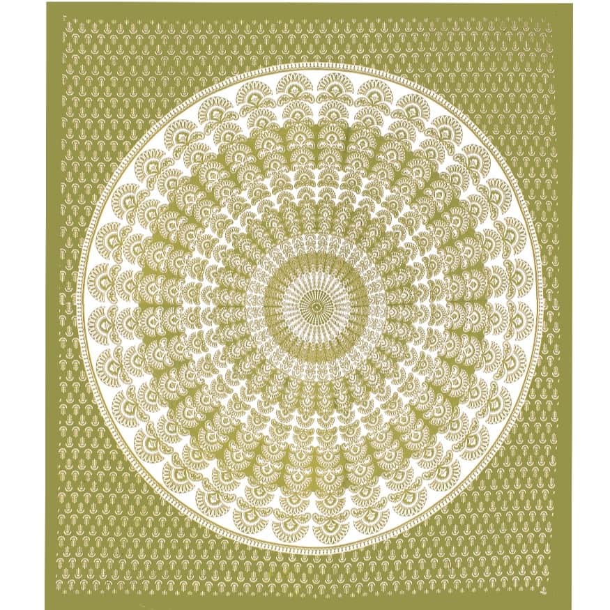 Cotton Double Bedsheet With Pillow Covers - Green - rear_view