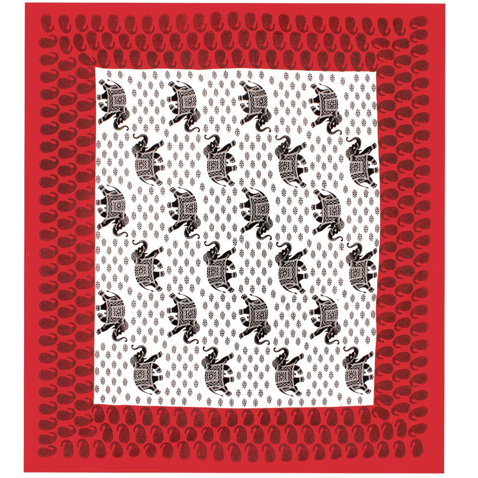 Cotton Double Bedsheet With Pillow Covers - Red - rear_view