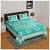 Cotton Double Bedsheet With Pillow Covers - Green - photo