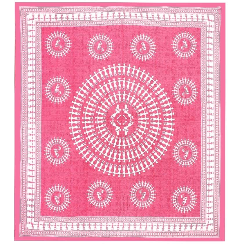 Cotton Double Bedsheet With Pillow Covers - Pink - rear_view