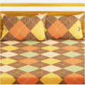 Poly Cotton Double Bedsheet With Pillow Covers - Brown - front_view