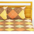 Poly Cotton Double Bedsheet With Pillow Covers - Brown - top_view