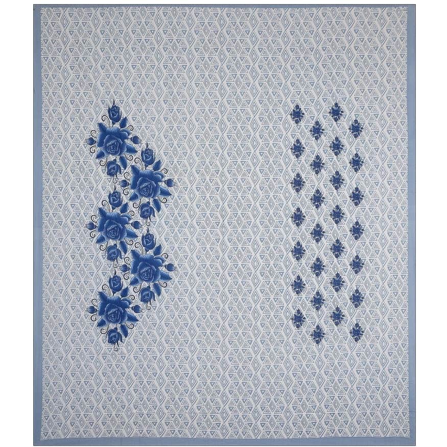 Cotton Printed Double Bed sheet With Pillow Covers - Blue - front_view