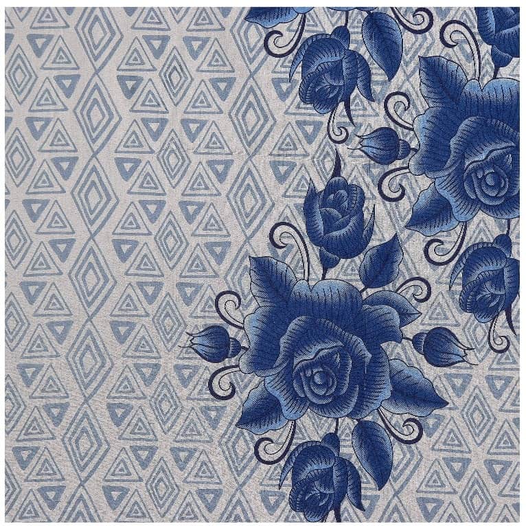 Cotton Printed Double Bed sheet With Pillow Covers - Blue - rear_view