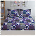 Cotton Double Bedsheet With Pillow Covers Printed - Purple - front_view