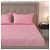 Poly Cotton Double Bedsheet With Pillow Covers - Pink - top_view