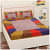 Cotton Printed Double Bedsheet With Pillow Covers - Multicolor - rear_view