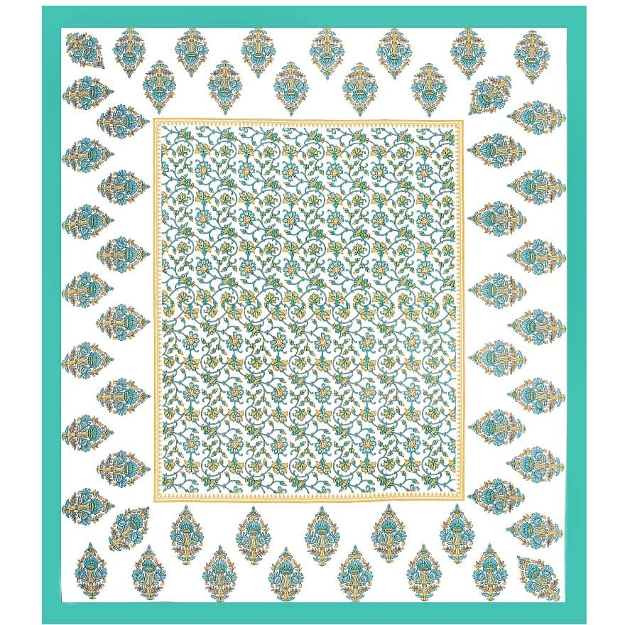 Pure Cotton Double Bedsheet With Pillow Covers - Green - top_view