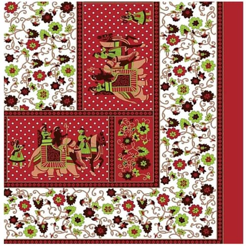 Cotton Double Bedsheet With Pillow Covers Jaipuri Print - Red