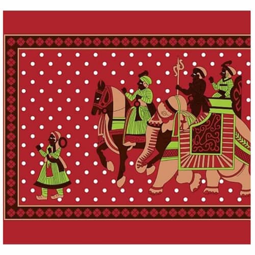 Cotton Double Bedsheet With Pillow Covers Jaipuri Print - Red
