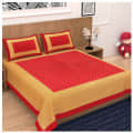 Pure Cotton Double Bedsheet with Pillow Covers - Red - photo