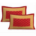 Pure Cotton Double Bedsheet with Pillow Covers - Red - top_view