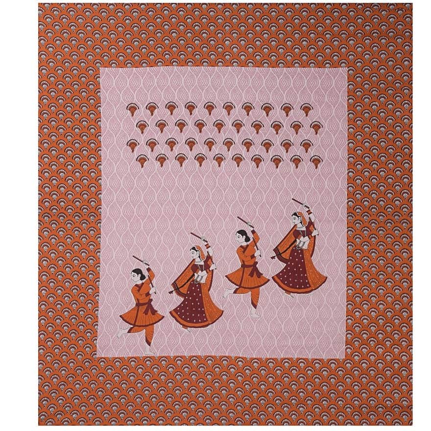 Cotton Double Bedsheet With Pillow Covers Jaipuri Print - Pink - rear_view