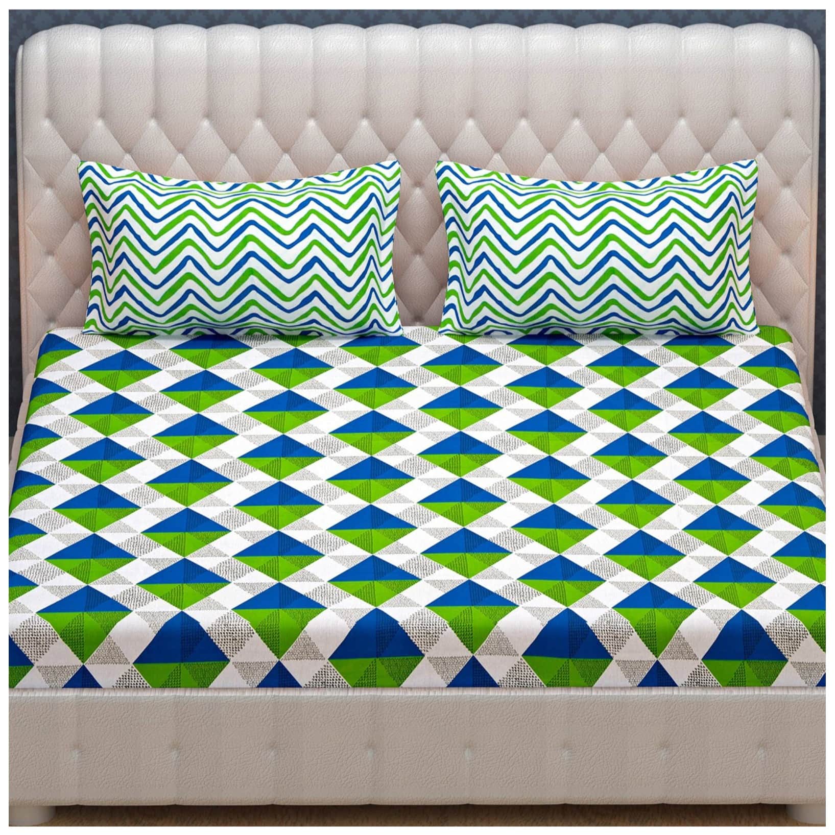 Cotton Double Bedsheet With Pillow Covers Jaipuri Print - Multicolour - front_view