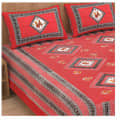 Cotton Double Bedsheet With Pillow Covers Jaipuri Print - Red - front_view