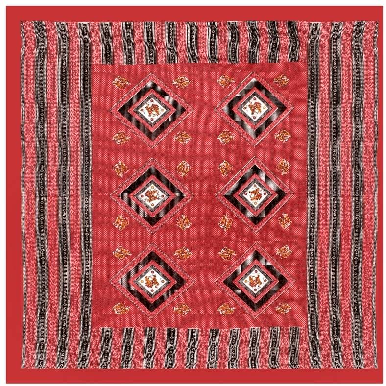 Cotton Double Bedsheet With Pillow Covers Jaipuri Print - Red