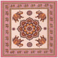 Cotton Double Bedsheet With Pillow Covers Jaipuri Print - Peach - top_view