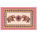 Cotton Double Bedsheet With Pillow Covers Jaipuri Print - Peach - rear_view