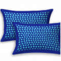 Cotton Double Bedsheet With Pillow Covers Jaipuri Print - Blue - rear_view