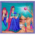 Cotton Double Bedsheet With Pillow Covers Jaipuri Print - Purple - top_view