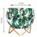 Monstera Deliciosa Leaves Metal Pot 5" - front_view
