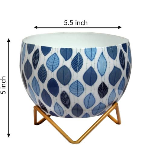 Leafy Design Metal Pot 5"