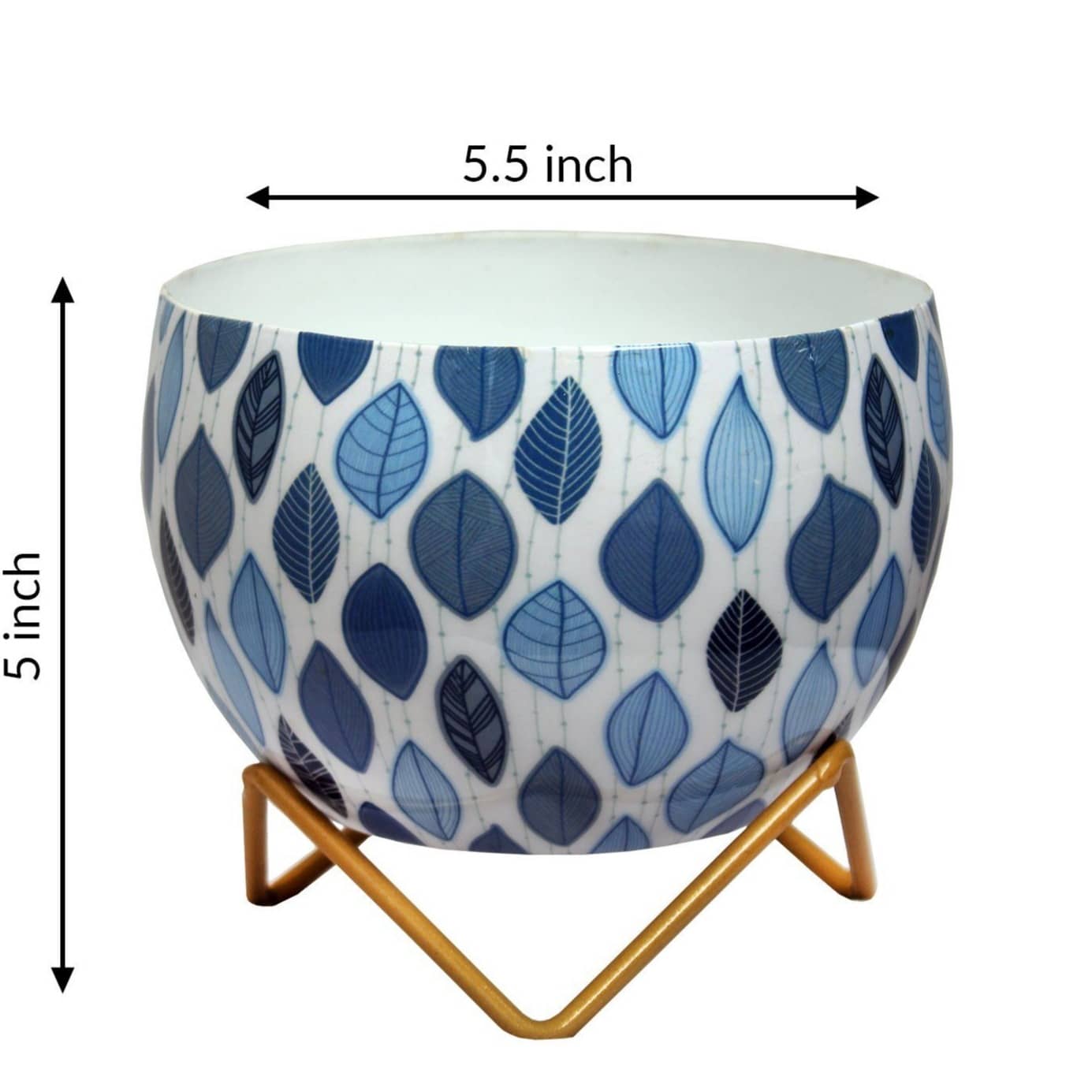 Leafy Design Metal Pot 5"