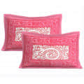 Cotton Double Bedsheet With Pillow Covers Jaipuri Print - Pink - top_view
