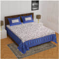 Cotton Double Bed sheet With Pillow Covers Jaipuri Print - Blue - photo