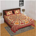 Cotton Double Bed sheet With Pillow Covers Jaipuri Print - Maroon - photo