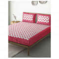 Pure Cotton Double Bedsheet with Pillow Covers - Pink - photo