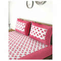 Pure Cotton Double Bedsheet with Pillow Covers - Pink - front_view