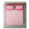 Pure Cotton Double Bedsheet with Pillow Covers - Pink - top_view