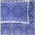 Cotton Double Bedsheet With Pillow Covers Jaipuri Print - Blue and White - rear_view