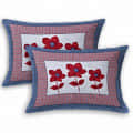 Cotton Double Bedsheet With Pillow Covers Jaipuri Print - Blue - rear_view