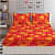 Poly Cotton Double Bedsheet With Pillow Covers Printed - Red - front_view