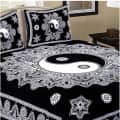 Pure Cotton Double Bedsheet with 2 Pillow Covers - Black - rear_view