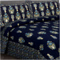 Pure Cotton Double Bedsheet with 2 Pillow Covers - Blue - front_view