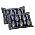 Pure Cotton Double Bedsheet with 2 Pillow Covers - Blue - rear_view