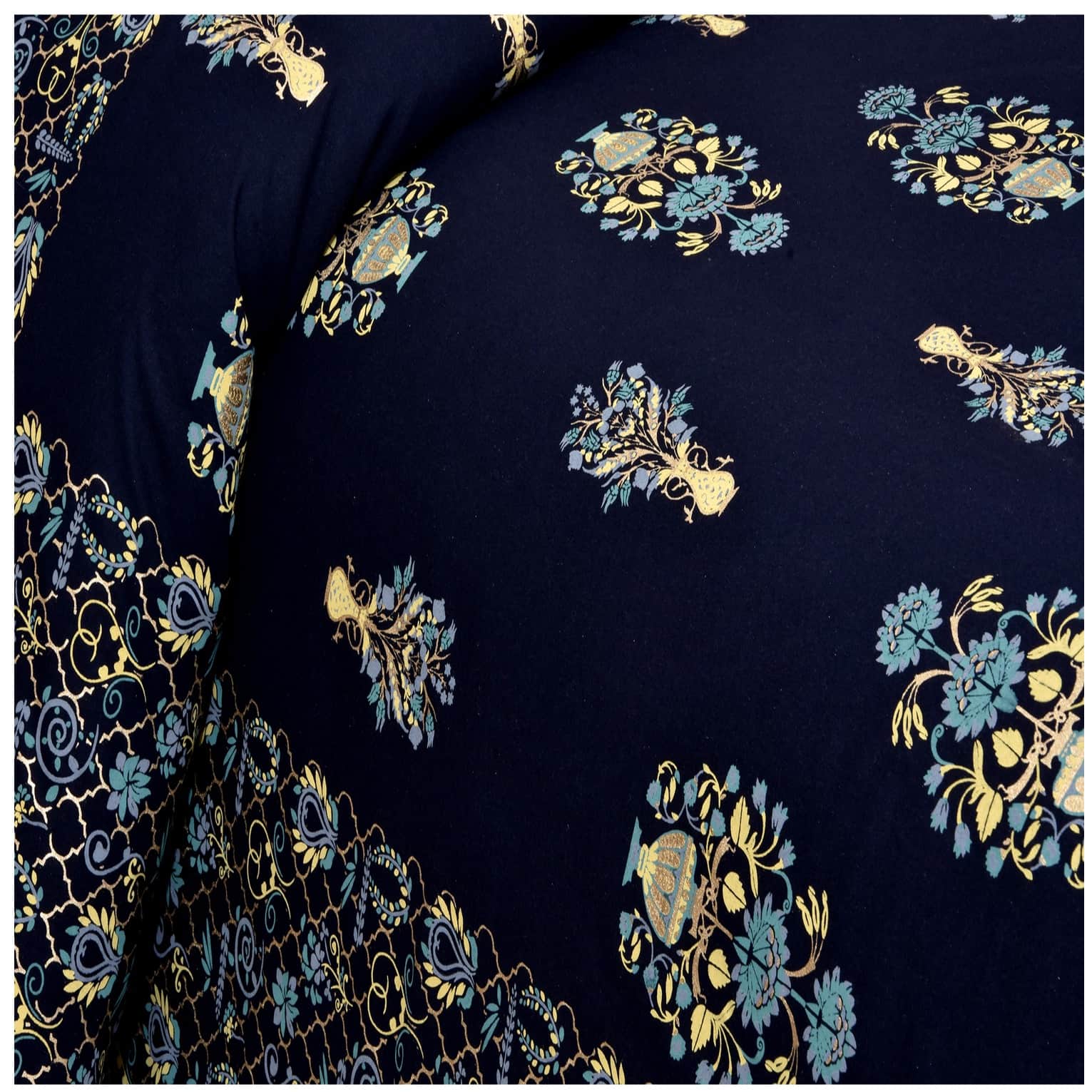 Pure Cotton Double Bedsheet with 2 Pillow Covers - Blue - left_view