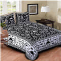 Pure Cotton Double Bedsheet with 2 Pillow Covers - Black - photo