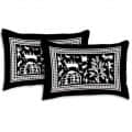 Pure Cotton Double Bedsheet with 2 Pillow Covers - Black - rear_view