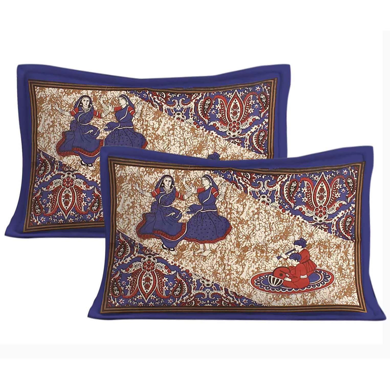 Cotton Double Bedsheet With Pillow Covers - rear_view