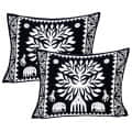 Pure Cotton Double Bedsheet with 2 Pillow Covers - Black - top_view