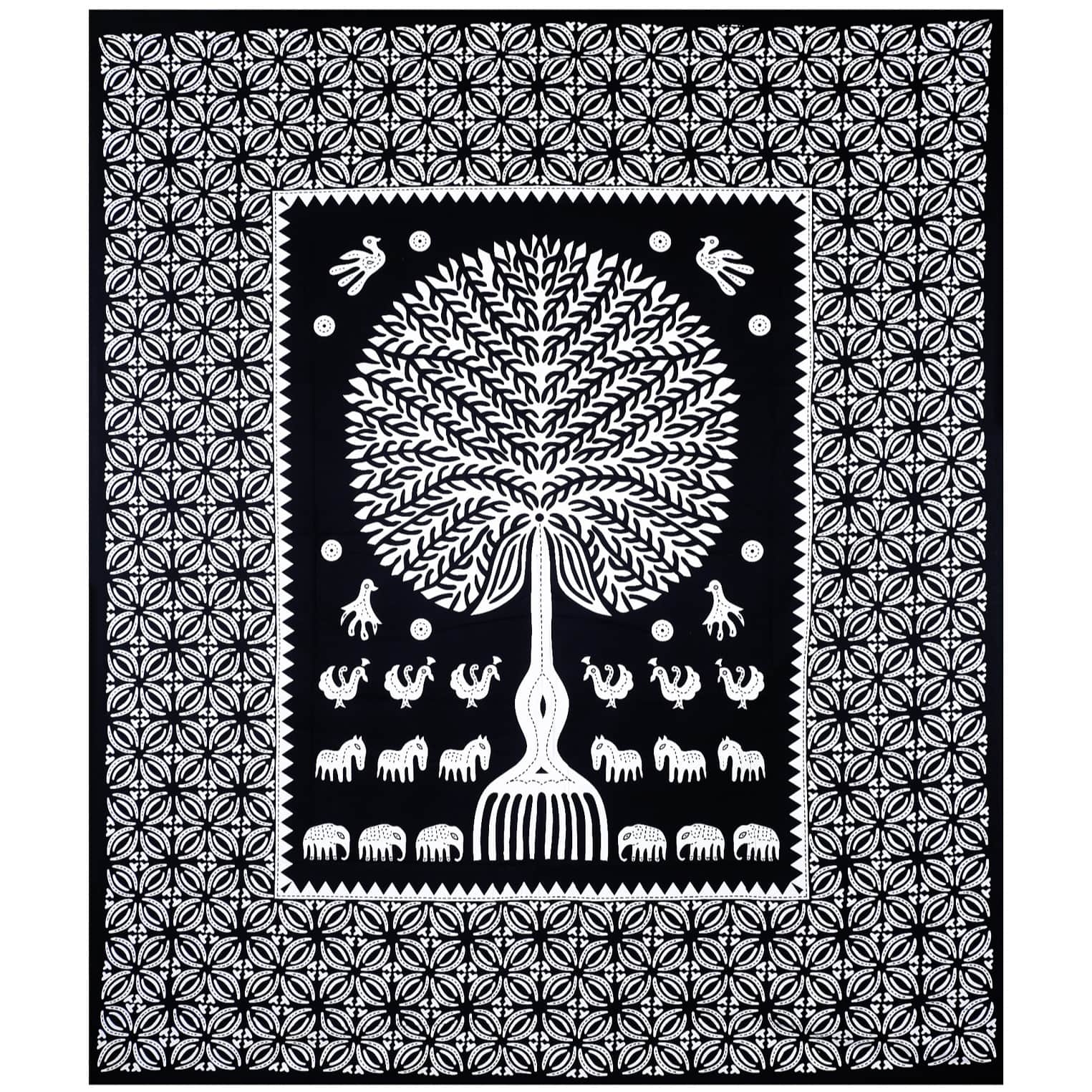 Pure Cotton Double Bedsheet with 2 Pillow Covers - Black - rear_view