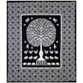 Pure Cotton Double Bedsheet with 2 Pillow Covers - Black - rear_view