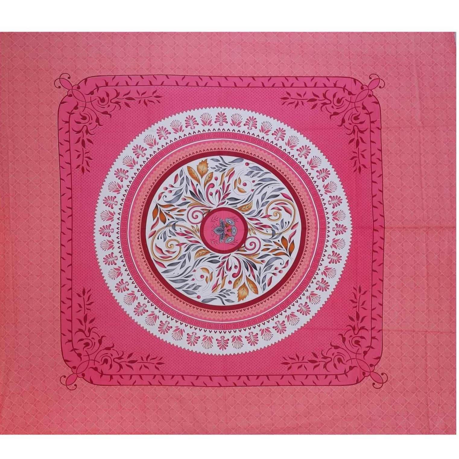 Pure Cotton Double Bedsheet with Pillow Covers Floral Print - Pink - front_view