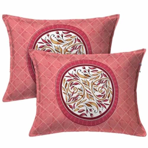 Pure Cotton Double Bedsheet with Pillow Covers Floral Print - Pink