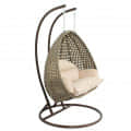 Hanging Wicker 2 Seater Swing Chair (Brown) - front_view